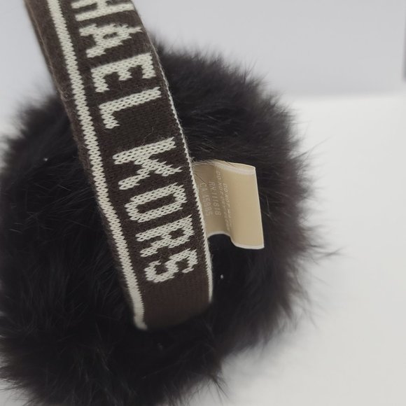 ✅ NEW Michael Kors Logo & Faux Fur Earmuffs in Brown / White logo Lettering - Picture 6 of 6